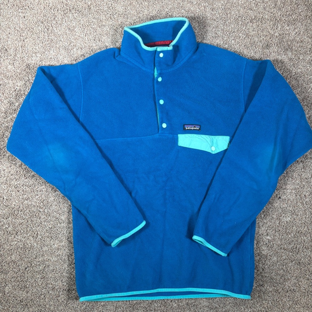 Patagonia Synchilla Snap-T Fleece Pullover Blue Teal Mens Medium